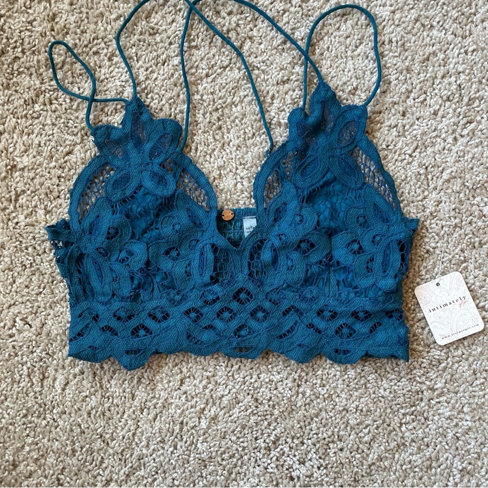 Free People Blue Lace Bra Intimates